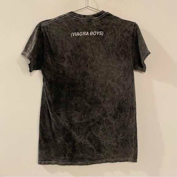 Men's V!agra Boys Yin Yang Bleached Black Tie Dye Band T-Shirt - Picture 5 of 8